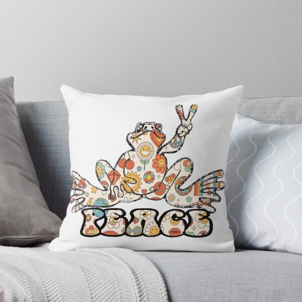 Item preview, Retro Flower Power Peace Frog  designed and sold by natnat7w.