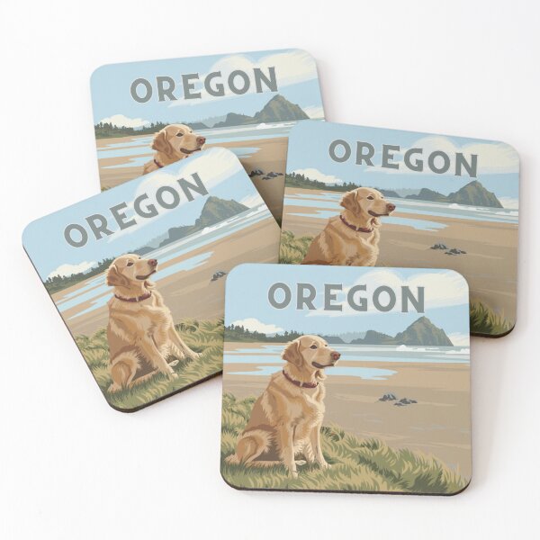Item preview, Golden Retriever On The Oregon Coast Beach designed and sold by OregonsOwn.