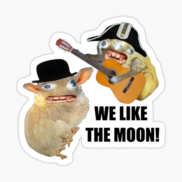 Item preview, Spongmonkeys "We Like the Moon"  designed and sold by Eclectica-Lydia.