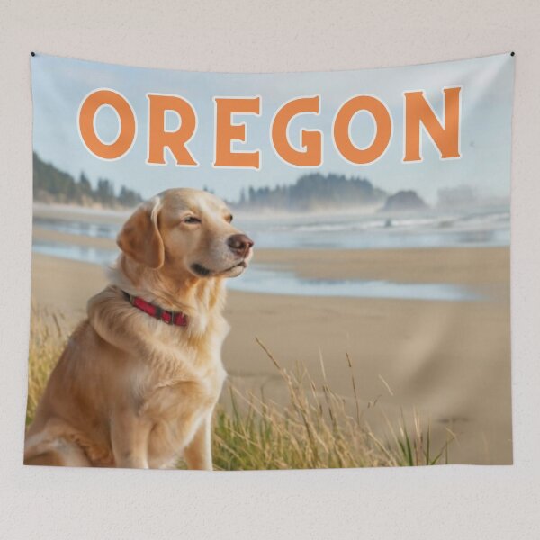 Item preview, Golden Retriever On The Oregon Coast Beach designed and sold by OregonsOwn.