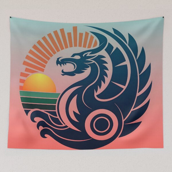 Item preview, Luminous Ink: Sunburst Dragon Vector Logo designed and sold by DragonRealms.