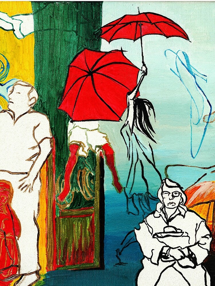 Composition Painting - Umbrella girl with woman by CatarinaGarcia