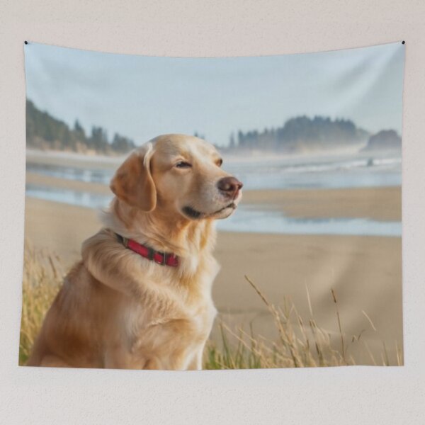 Item preview, Golden Retriever On The Oregon Coast Beach designed and sold by OregonsOwn.