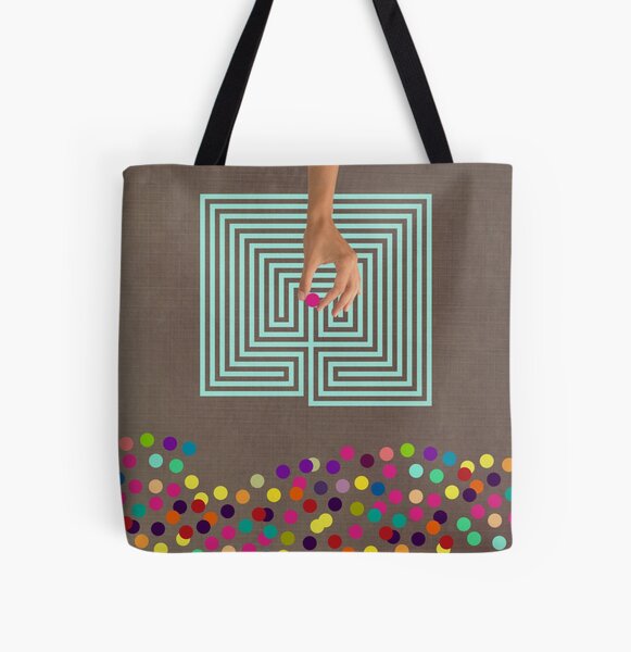 Color Chaos Collection -- Labyrinth All Over Print Tote Bag