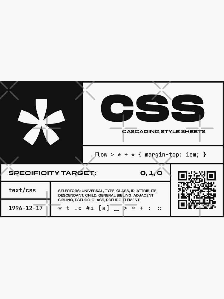 Thumbnail 3 of 3, Sticker, CSS Fact Sheet designed and sold by ckirknielsen.