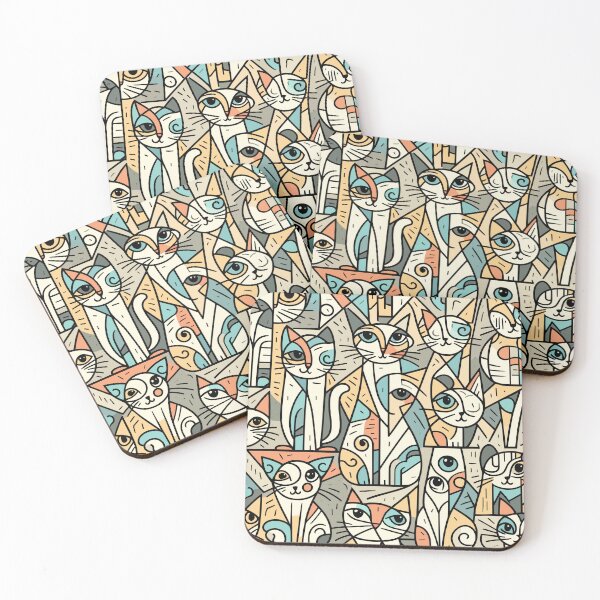 Item preview, Abstract Cats Pattern designed and sold by Ikibrai.