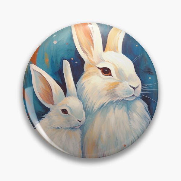 Item preview, Stylized White Angora Rabbits designed and sold by Samuelsboro.