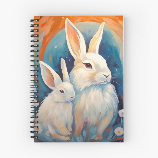 Item preview, Stylized White Angora Rabbits designed and sold by Samuelsboro.