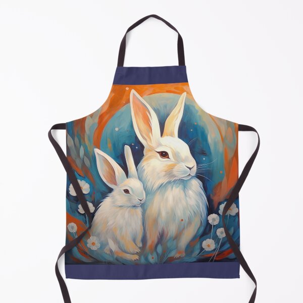 Item preview, Stylized White Angora Rabbits designed and sold by Samuelsboro.