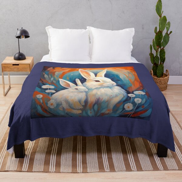 Item preview, Stylized White Angora Rabbits designed and sold by Samuelsboro.