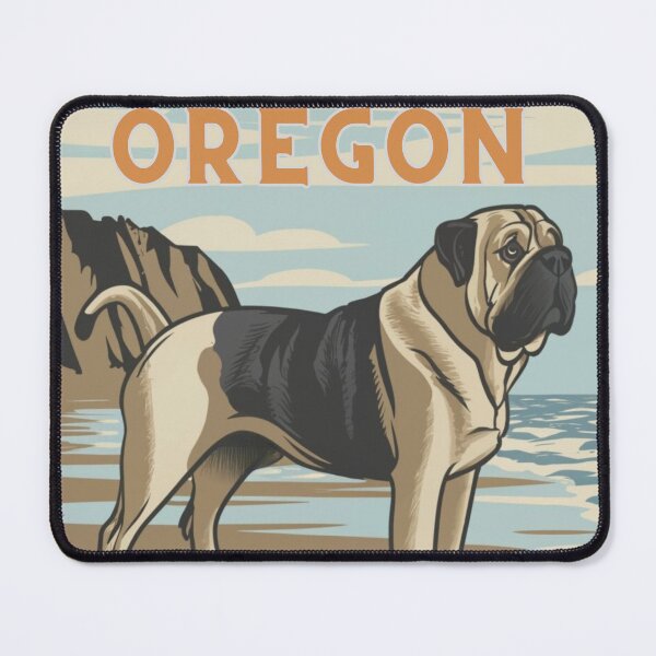 Item preview, English Mastiff On The Oregon Coast Beach designed and sold by OregonsOwn.