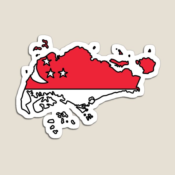 Aperçu de l'œuvre Drapeau de forme de pays de Singapour créée et vendue par Rachael Taylor.