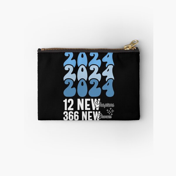 Item preview, 2024, 12 New Chapters, 366 New Chances - Retro Groovy New Year Celebration (Blue and White Design) designed and sold by Spiprinto.