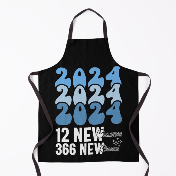 Item preview, 2024, 12 New Chapters, 366 New Chances - Retro Groovy New Year Celebration (Blue and White Design) designed and sold by Spiprinto.