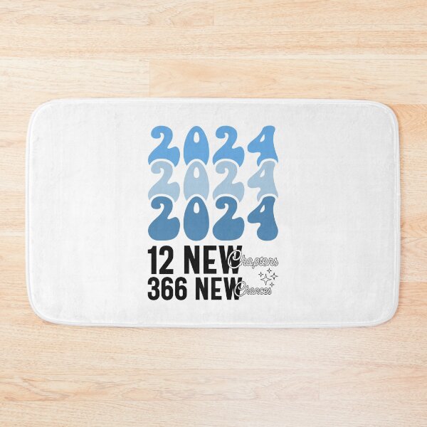 Item preview, 2024, 12 New Chapters, 366 New Chances - Retro Groovy New Year Celebration (Blue and Black Design) designed and sold by Spiprinto.