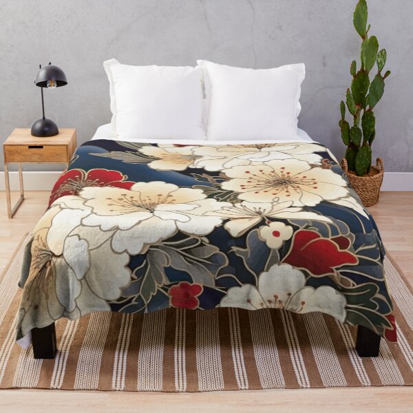 Item preview, Cherry Blossoms Vintage Japanese Floral Kimono Pattern designed and sold by Vicky Brago-Mitchell®.