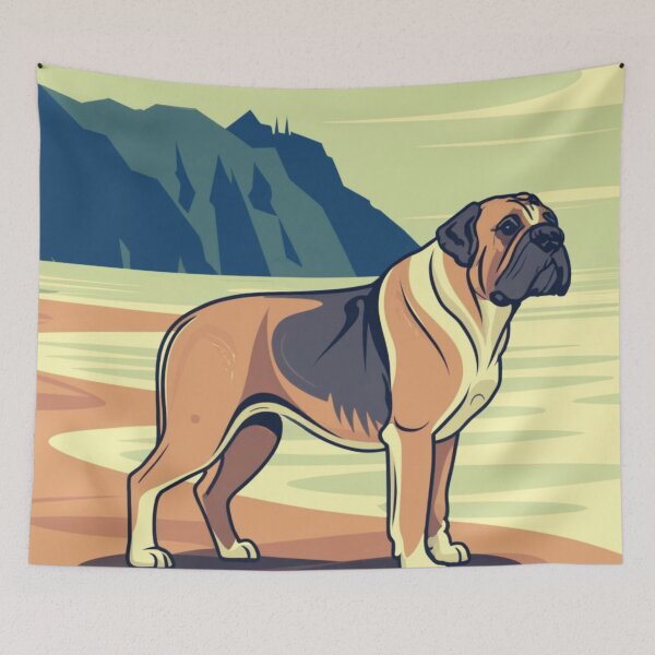 Item preview, English Mastiff On The Oregon Coast Beach designed and sold by OregonsOwn.