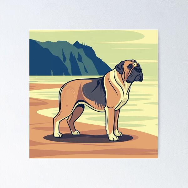 Item preview, English Mastiff On The Oregon Coast Beach designed and sold by OregonsOwn.