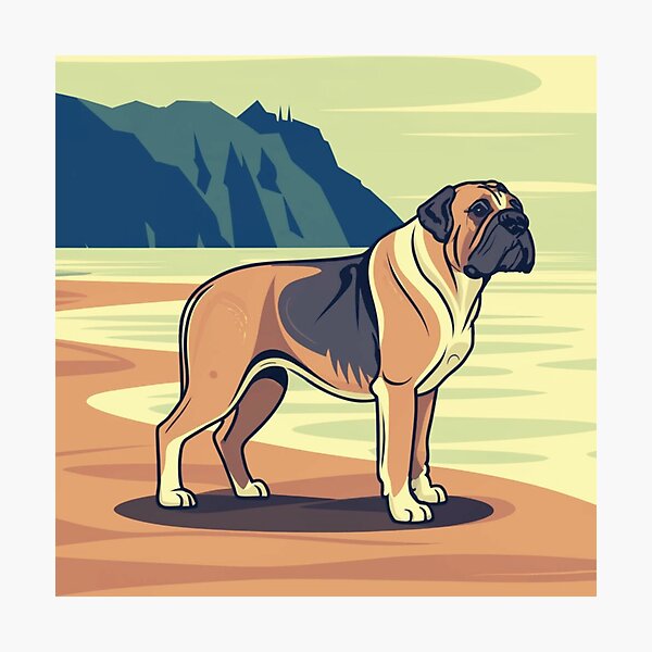 Item preview, English Mastiff On The Oregon Coast Beach designed and sold by OregonsOwn.