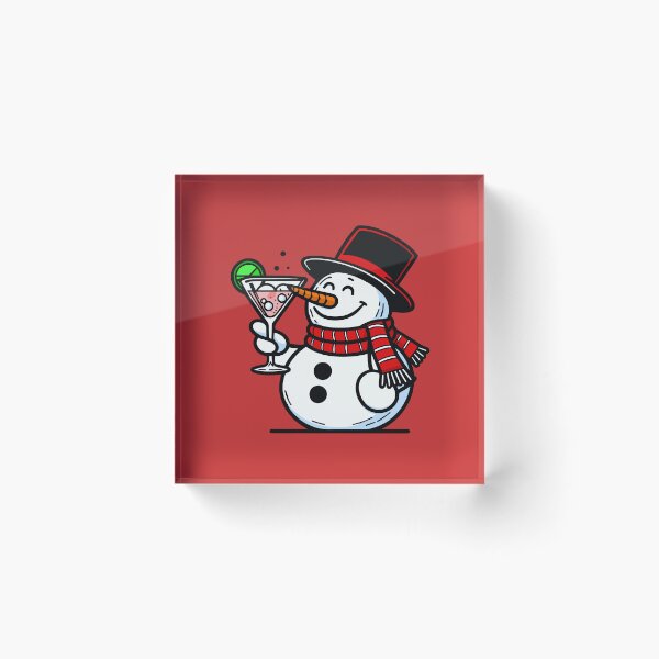 Item preview, Snowman drinking a Cocktail designed and sold by ArtFactoryAI.