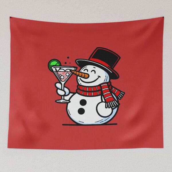 Item preview, Snowman drinking a Cocktail designed and sold by ArtFactoryAI.