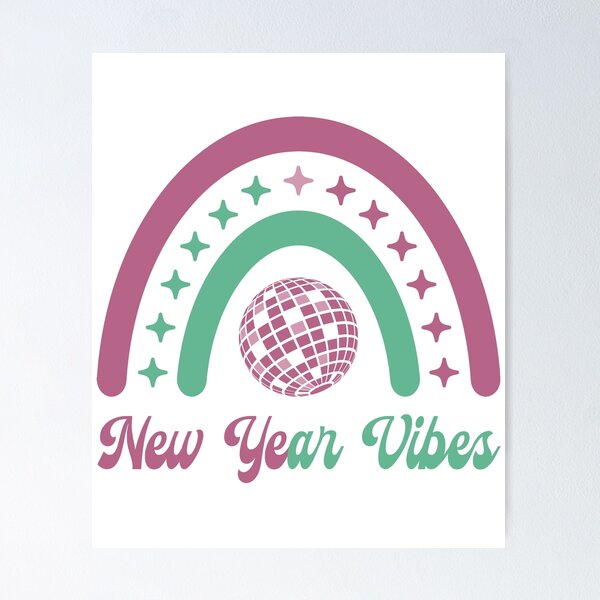 Item preview, New Year Vibes - Cute Boho-Inspired Rainbow, New Year 2024 Celebration (Darker Design) designed and sold by Spiprinto.
