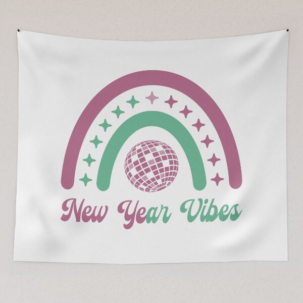 Item preview, New Year Vibes - Cute Boho-Inspired Rainbow, New Year 2024 Celebration (Darker Design) designed and sold by Spiprinto.