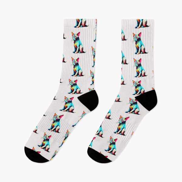 Item preview, Colourful Well Groomed Sphynx Cat Geometric Shaped Artwork designed and sold by Geonimalia.