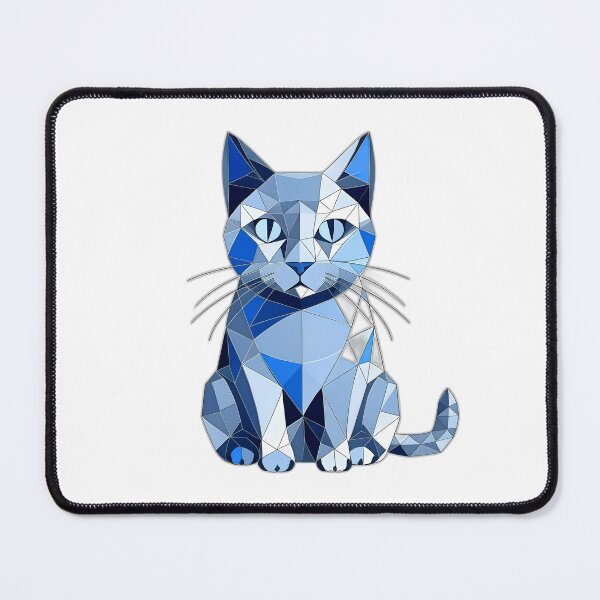 Item preview, Blue Metallic British Shorthair Cat Geometric Shaped Artwork designed and sold by Geonimalia.