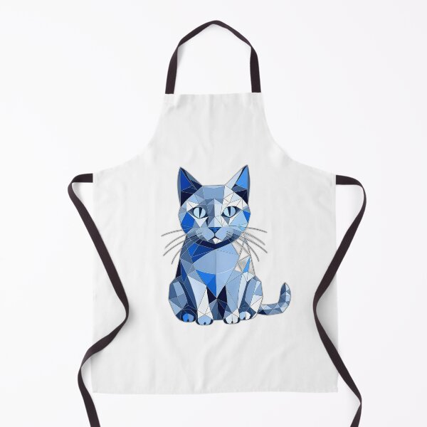 Item preview, Blue Metallic British Shorthair Cat Geometric Shaped Artwork designed and sold by Geonimalia.