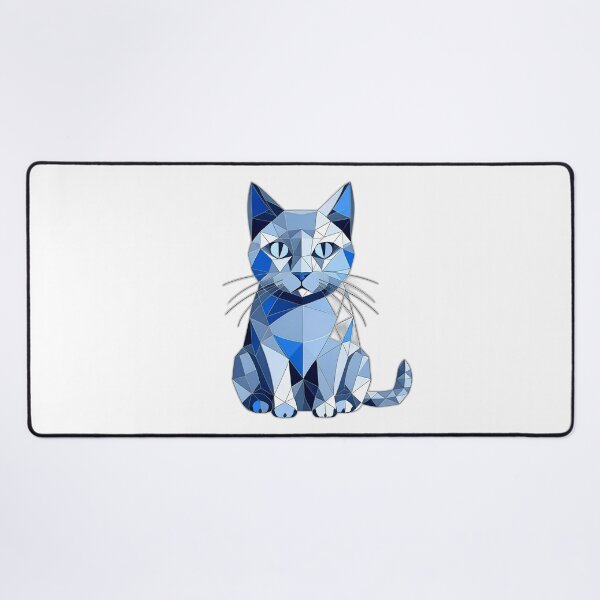 Item preview, Blue Metallic British Shorthair Cat Geometric Shaped Artwork designed and sold by Geonimalia.