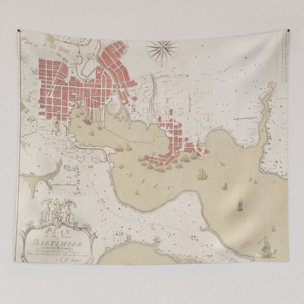 Item preview, Vintage Map of Baltimore MD (1793) designed and sold by BravuraMedia.