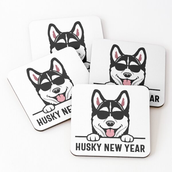 Item preview, Husky New Year - Happy New Year 2024, Peeking Husky with Sunglasses, and Dog Pun (Dark Design) designed and sold by Spiprinto.