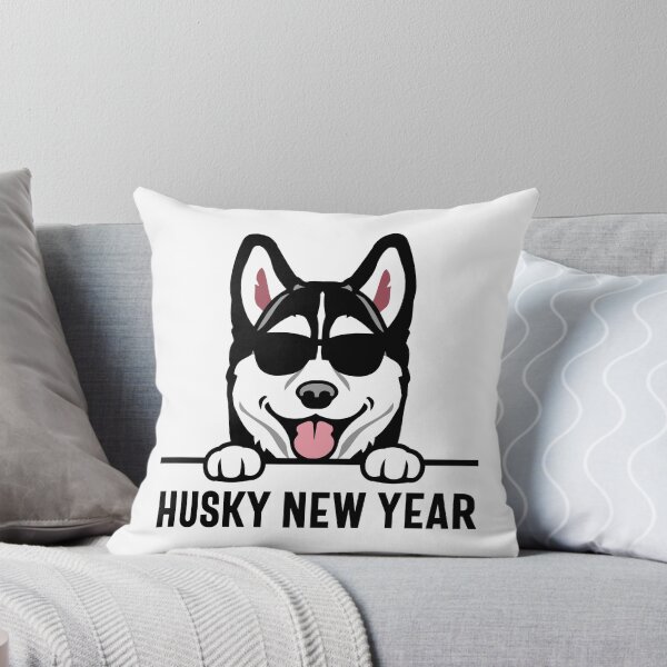 Item preview, Husky New Year - Happy New Year 2024, Peeking Husky with Sunglasses, and Dog Pun (Dark Design) designed and sold by Spiprinto.