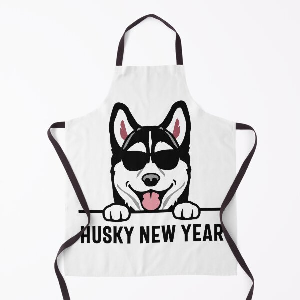 Item preview, Husky New Year - Happy New Year 2024, Peeking Husky with Sunglasses, and Dog Pun (Dark Design) designed and sold by Spiprinto.