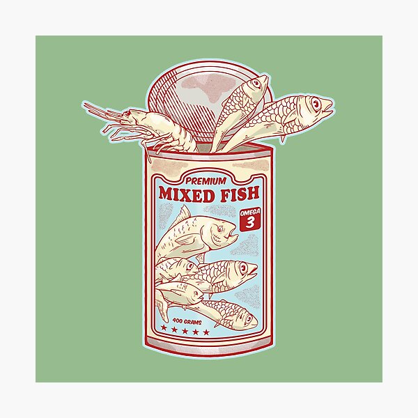Item preview, Mixed Fish Funny canned food designed and sold by piedaydesigns.