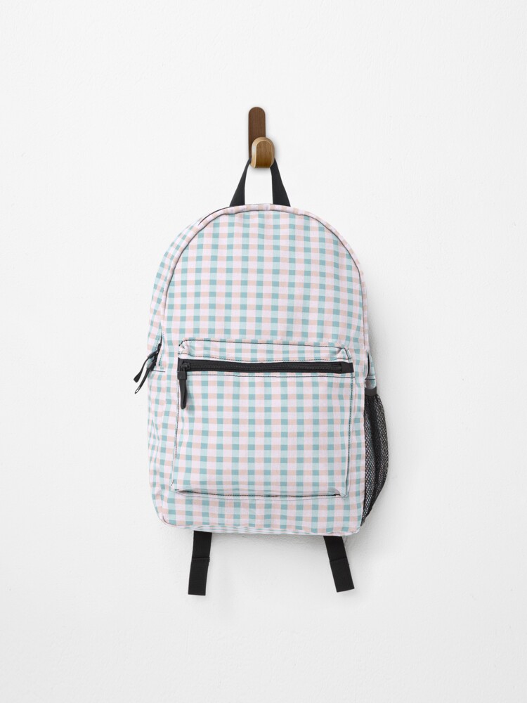 Thumbnail 1 of 3, Backpack, Cottagecore Pastel Windowpane Pattern designed and sold by SamJanner.