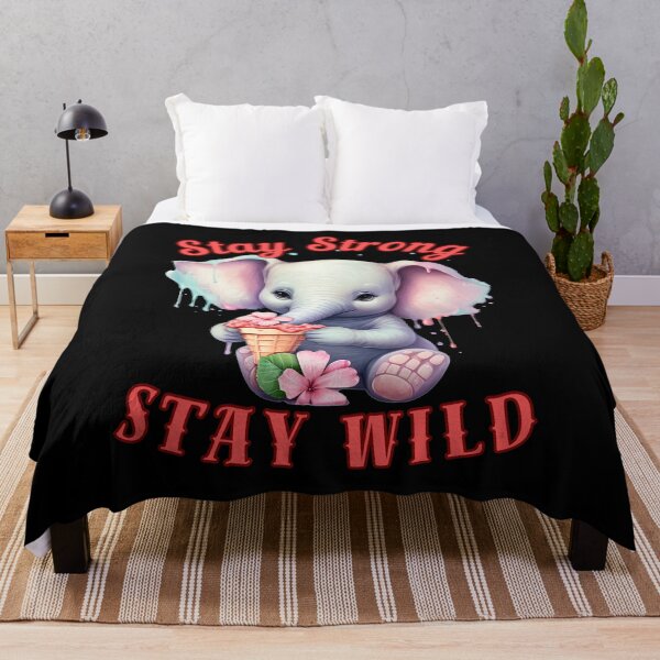 Item preview, Stay Strong, Stay Wild. colorful elephant designed and sold by ElephantVibes.