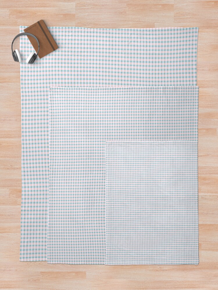 Thumbnail 5 of 6, Throw Blanket, Cottagecore Pastel Windowpane Pattern designed and sold by SamJanner.
