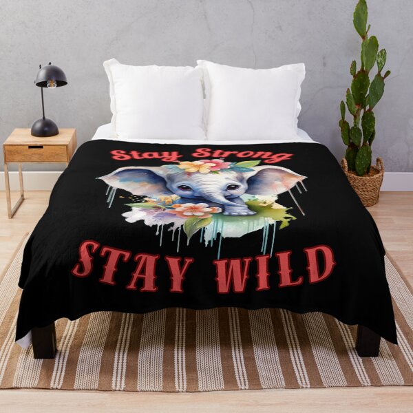Item preview, Stay Strong, Stay Wild. happy elephant designed and sold by ElephantVibes.