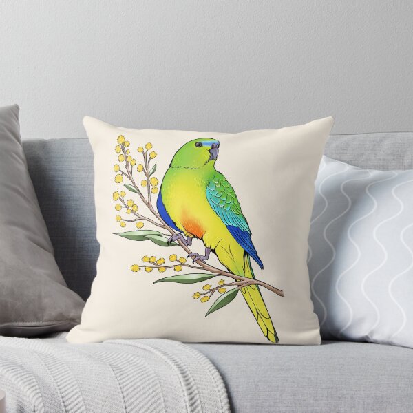 Artikelvorschau, Australien Orangebauch-Papageienvogel und Goldener Wattle entworfen und verkauft von Mousewren.