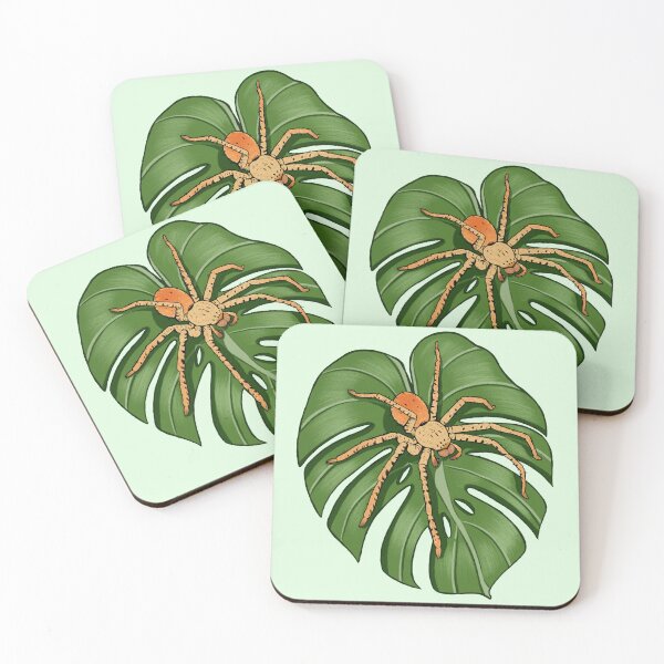 Item preview, Australia Tiger Huntsman Spider and Monstera Leaf designed and sold by Mousewren.