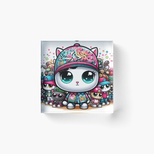 Item preview, Colorful Street Art Harmony.Monster Chibi cats  designed and sold by Manoj Kumar  Mandali.