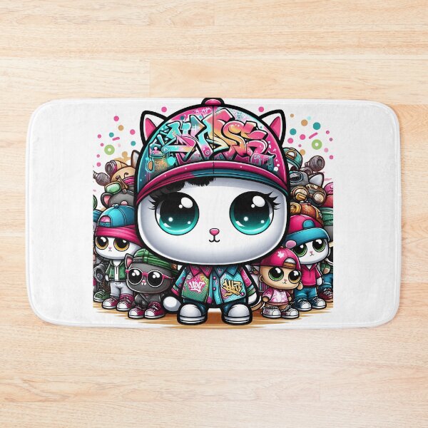 Item preview, Colorful Street Art Harmony.Monster Chibi cats designed and sold by Manoj Kumar Mandali.