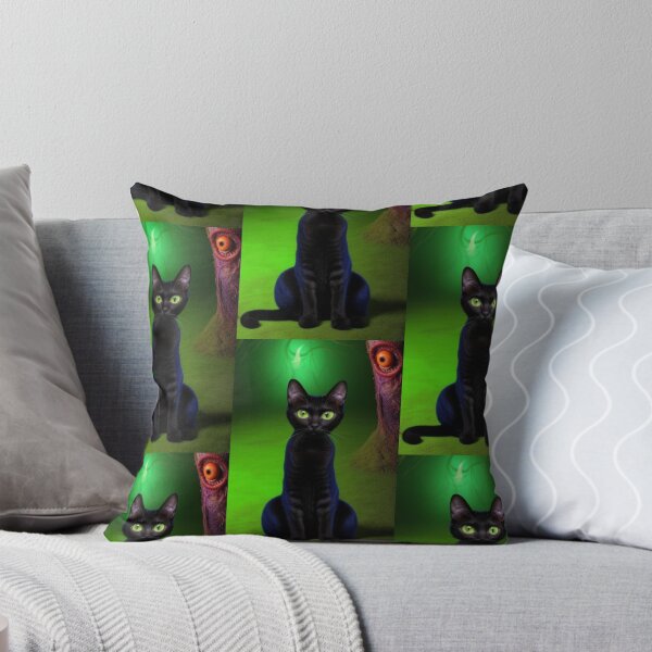 Item preview, Psychedelic Trippy Black Cat designed and sold by TheDarkWardrobe.