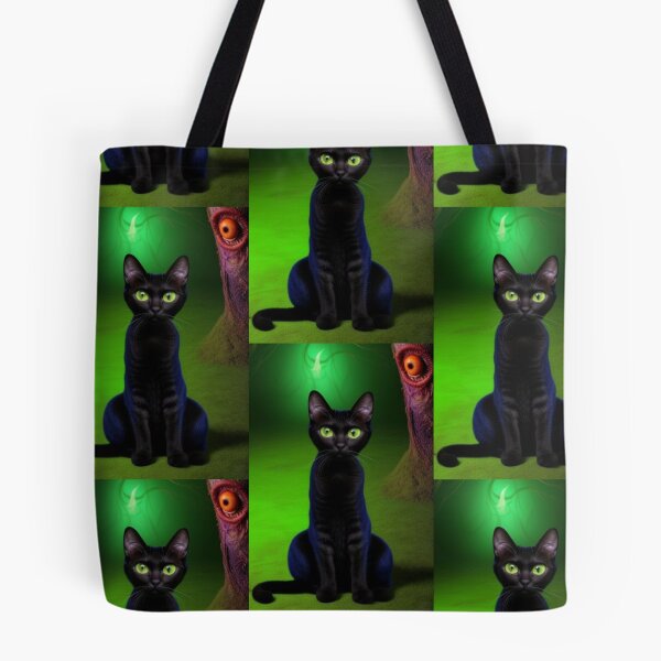 Item preview, Psychedelic Trippy Black Cat designed and sold by TheDarkWardrobe.