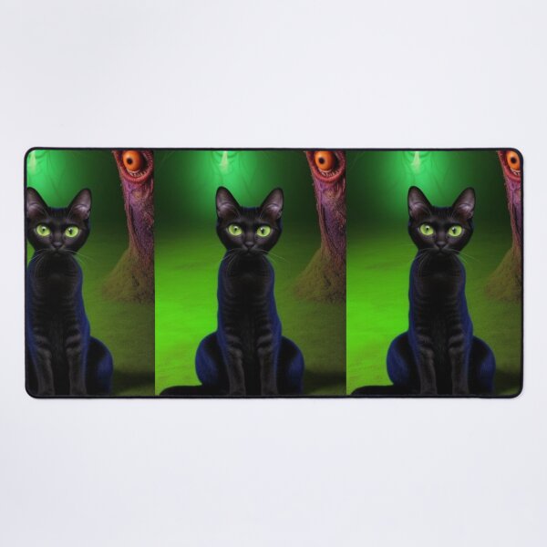 Item preview, Psychedelic Trippy Black Cat designed and sold by TheDarkWardrobe.