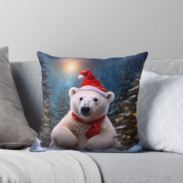 Item preview, A Polar Bear in a Magical Christmas Forest designed and sold by Lava Tigers Art.