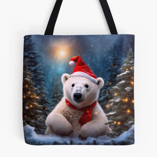 Item preview, A Polar Bear in a Magical Christmas Forest designed and sold by Lava Tigers Art.