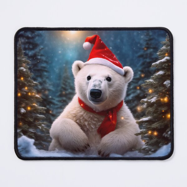 Item preview, A Polar Bear in a Magical Christmas Forest designed and sold by Lava Tigers Art.